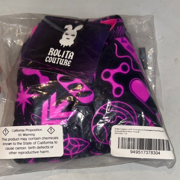 #83 Rolita couture bodysuit - Black and Pink medium - Picture 2 of 4